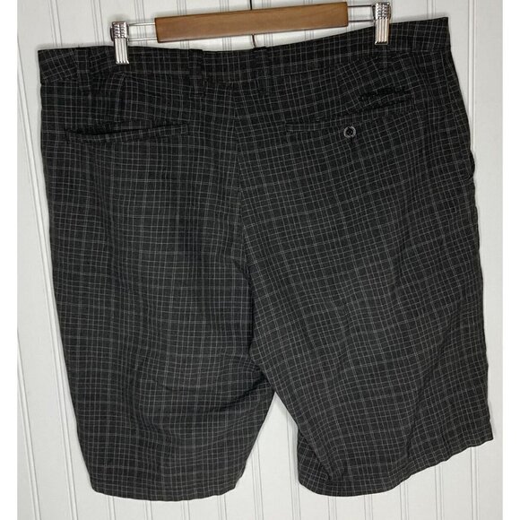 O'Neill Mens Gray Window Pane Plaid Flat Front Casual Bermuda Golf Shorts-38 - Picture 4 of 13
